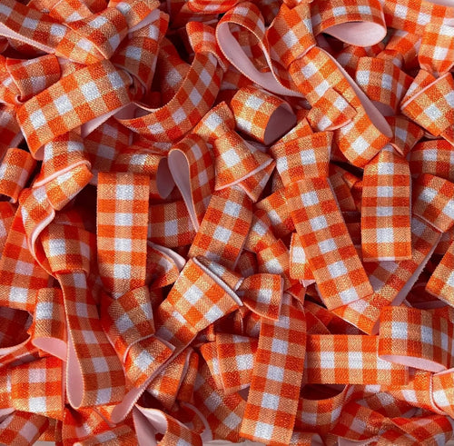 Orange Checker Hair Tie