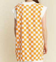 Load image into Gallery viewer, Oversized V-Neck Checker Dress