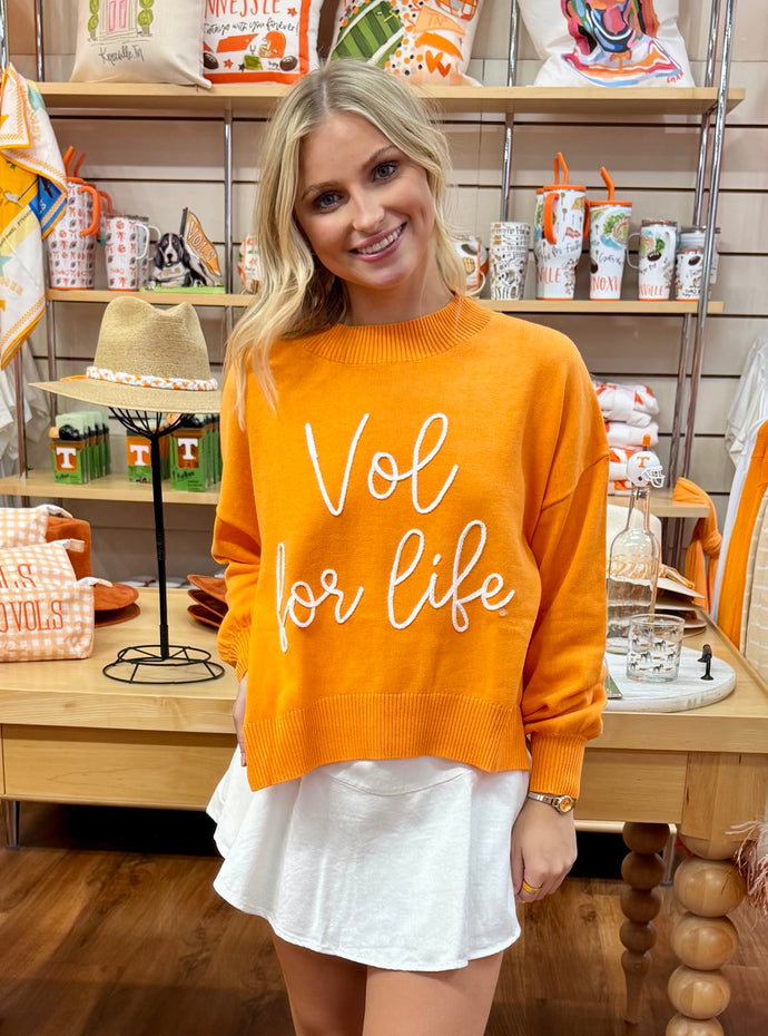 Vol For Life Embroidered Mock Neck Sweater