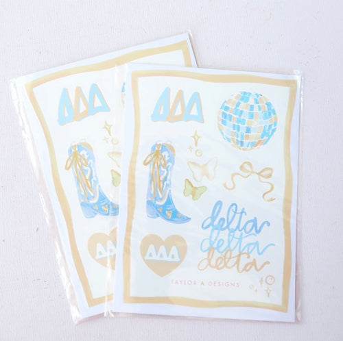 Delta Delta Delta Sticker Sheet