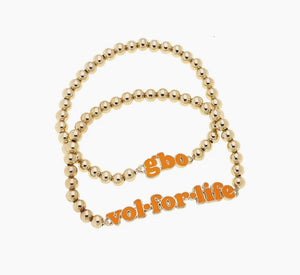 Set of 2 Slogan Stretch Bracelet