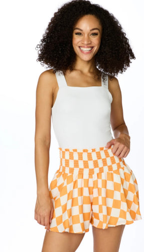 Checkered Poly Shorts