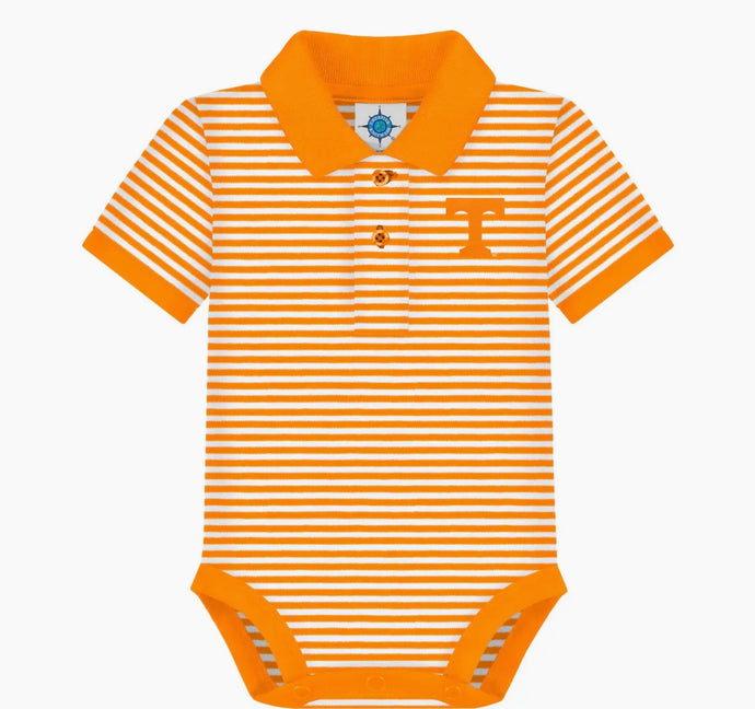 New Born/Infant Boys Stripe Polo Bodysuit