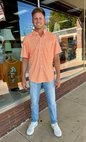 Men’s Checker Button Down Short Sleeve