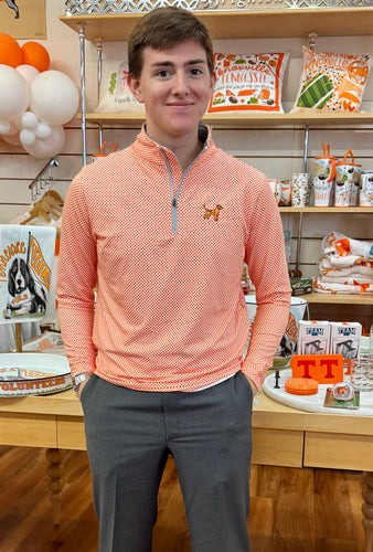 Men’s Quarter Zip Checker Smokey Pullover