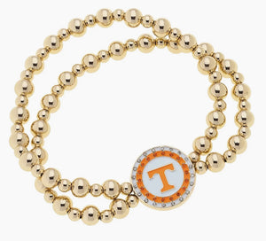 Tennessee VOLS Pave 2-Row Disc Stretch Bracelet