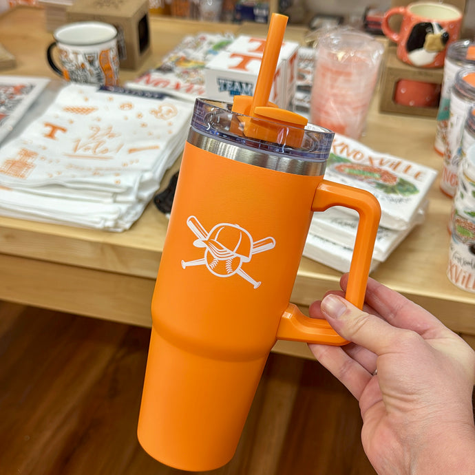 Orange Baseball Tumbler