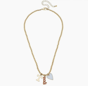 Tennessee VOLS Ball Bead Charm Necklace in Gold