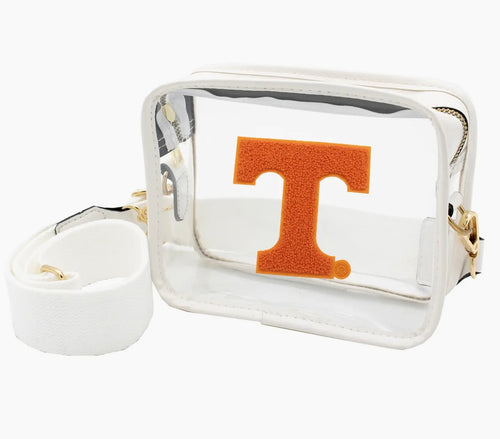 Power T Clear Game Day Bag w/ White Strap