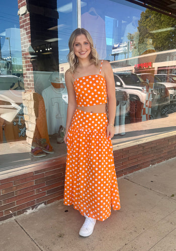 Polka Dot Skirt and Tank Set
