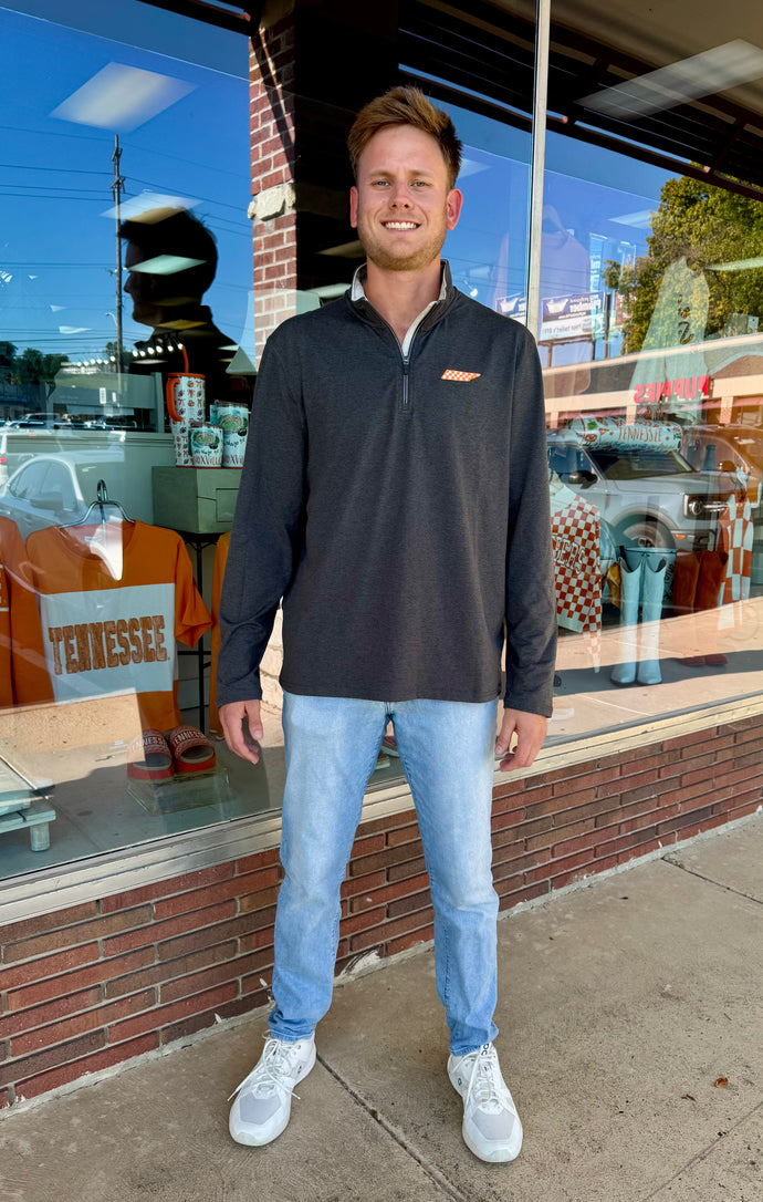 Men’s Dark Grey Checkered Tennessee Pullover