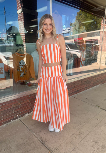 Striped Tank and Skirt Set