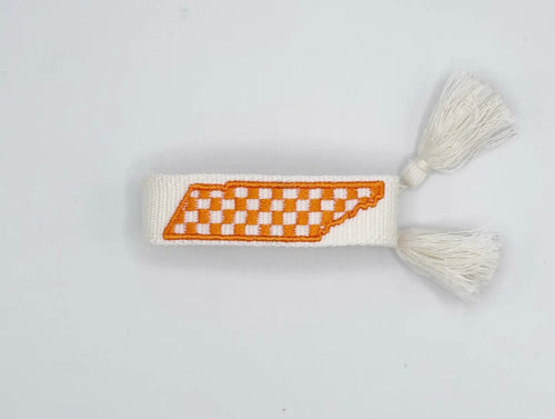 Checker State of Tennessee Tassel Bracelet