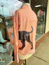 Load image into Gallery viewer, Smokey Sequin Wrap Around Stripe Button Down