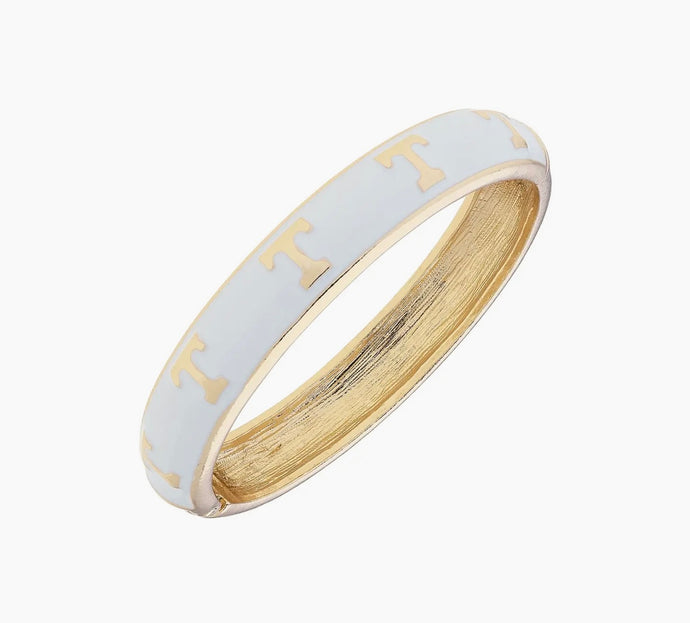 Power T White Hinge Bangle