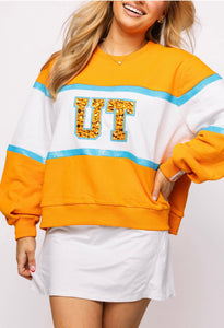 Queen of Sparkles Tennessee Colorblock Jewel Letter UT Sweatshirt