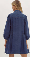 Load image into Gallery viewer, Dark Denim Collared Button Up Dress