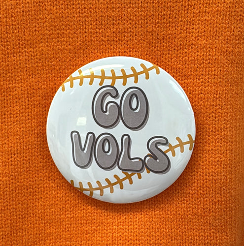Go VOLS Baseball Button