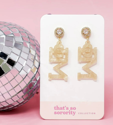 Phi Mu Gold Earrings