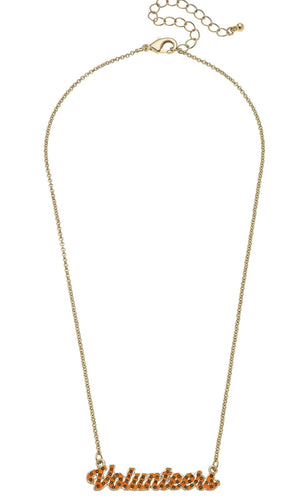 Tennessee Volunteers Pave Autograph Enamel Necklace in Orange