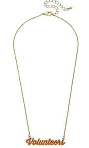 Tennessee Volunteers Pave Autograph Enamel Necklace in Orange