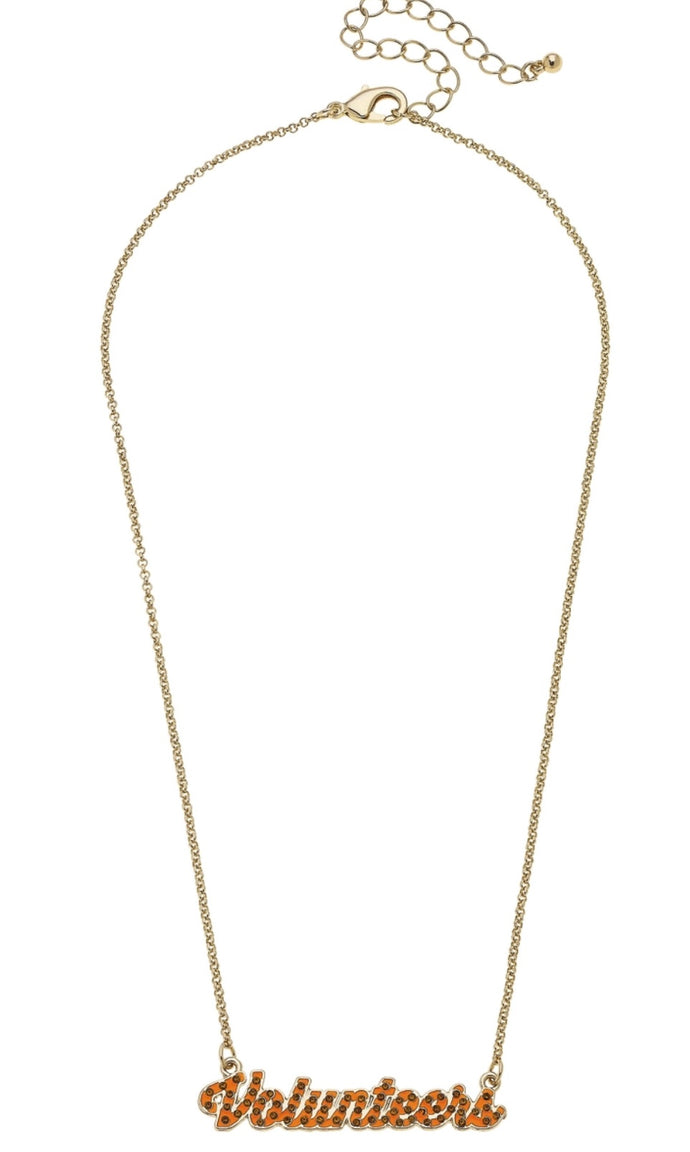 Tennessee Volunteers Pave Autograph Enamel Necklace in Orange