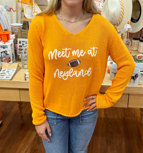 Orange V-Neck Meet Me at Neyland Sweater