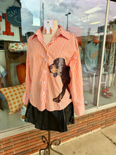 Load image into Gallery viewer, Smokey Sequin Wrap Around Stripe Button Down