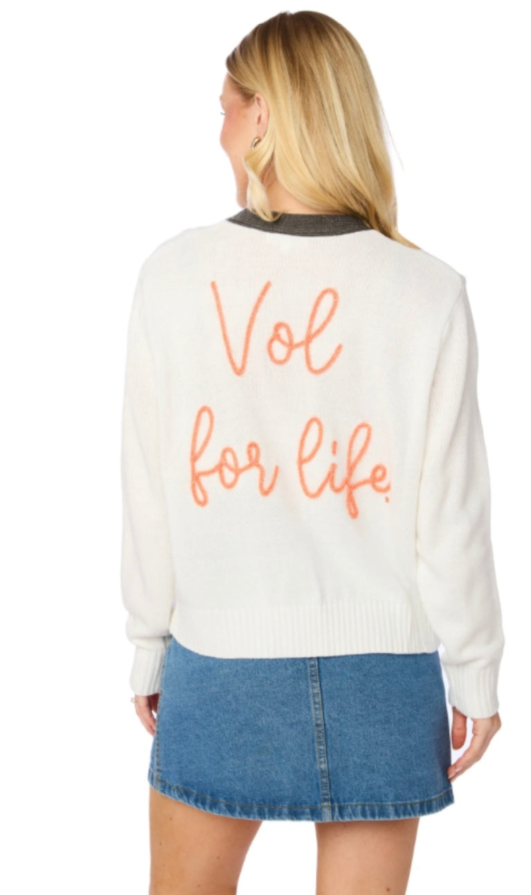 Vol For Life Glitter Script Cardigan