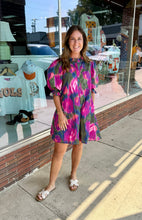 Load image into Gallery viewer, Pink Green Blue Tie Dye Dress