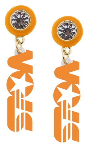 Tennessee Vols Resin Earrings in Orange/White