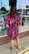 Load image into Gallery viewer, Pink Green Blue Tie Dye Dress