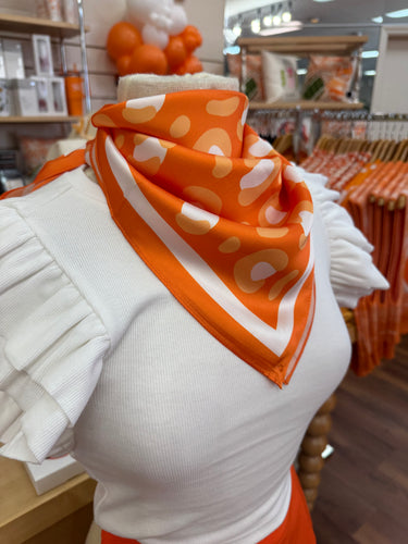 Orange Leopard Scarf 22x22