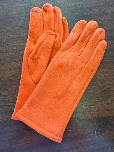 Orange Suede Gloves